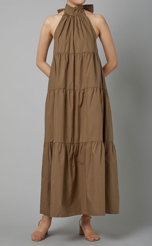 ホルターネックティアードワンピース