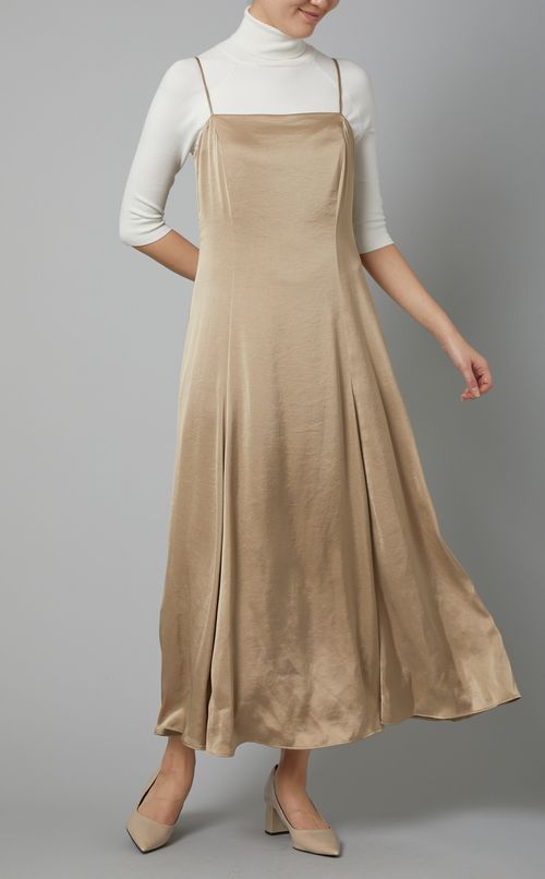 サテンキャミソールマキシワンピース