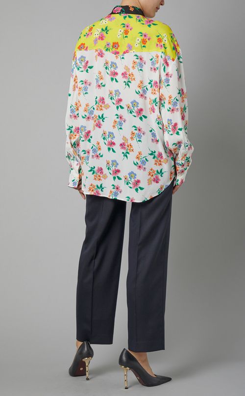 マルチカラーフラワープリントブラウス