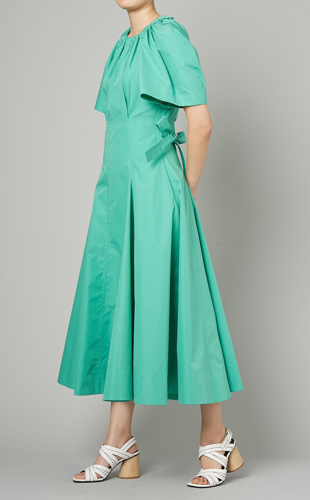 コットンポプリンショートスリーブドレス