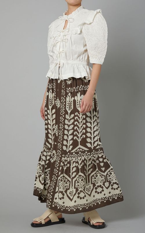 プリントギャザーロングスカート