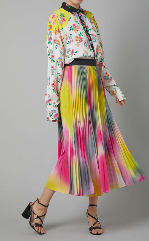 マルチカラーフラワープリントブラウス