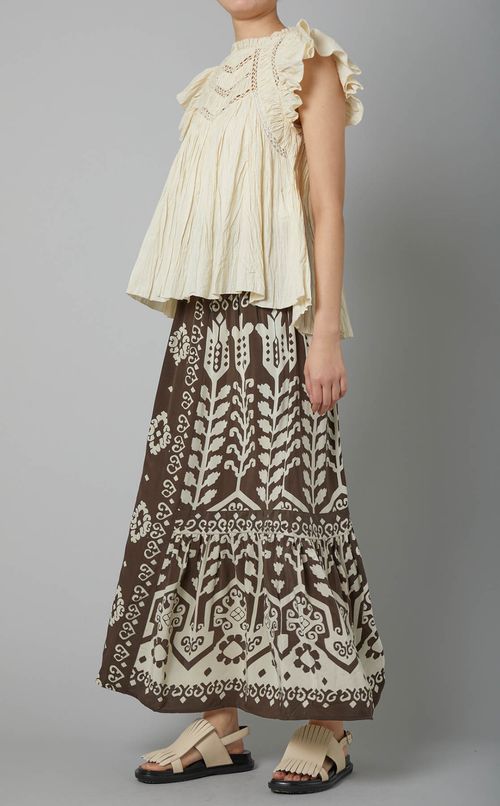 プリーツフレンチスリーブブラウス