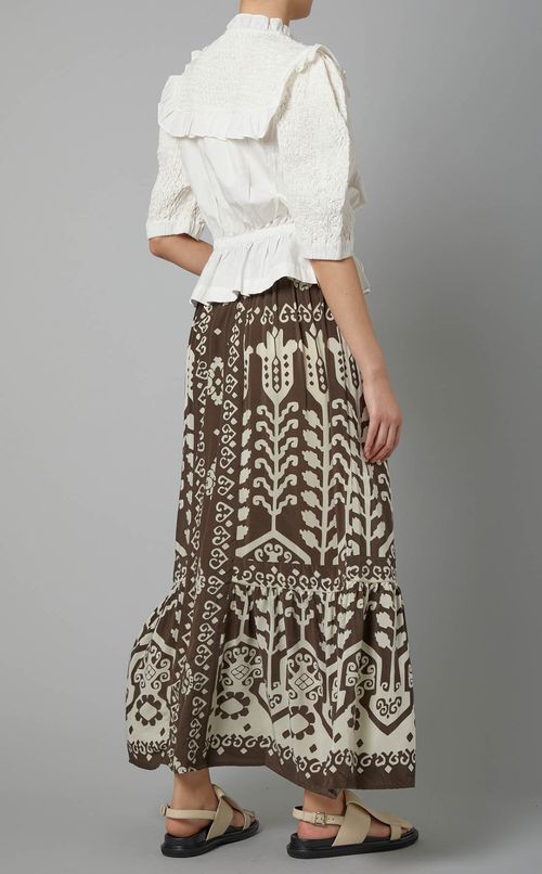 プリントギャザーロングスカート