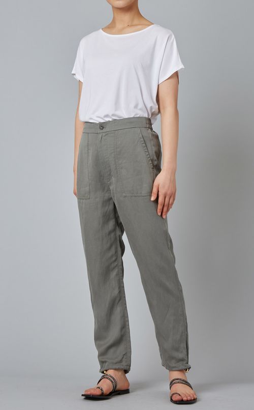 リネン混ワークパンツ