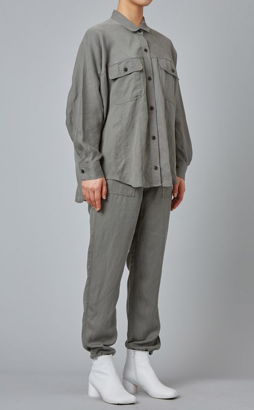 リネン混ワークパンツ