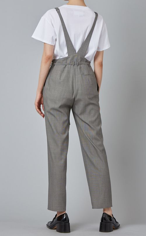 ベルト付ウール混サロペット