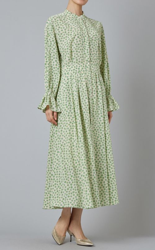 フラワードットプリントワンピース