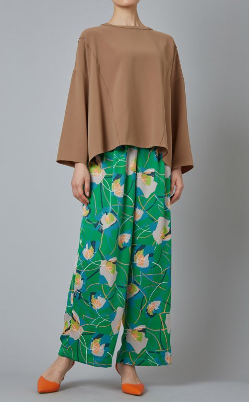 プリントワイドストレートパンツ