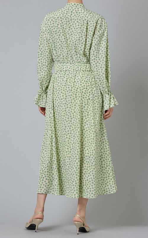 フラワードットプリントワンピース