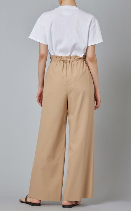 ベルト付ギャザーワイドパンツ