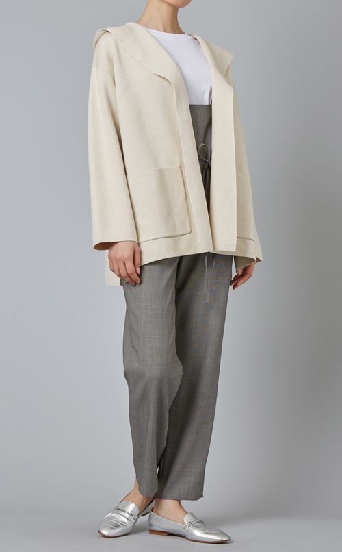 フード付ミラノリブカーディガン