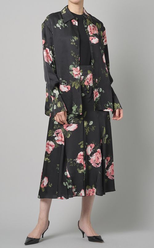 プリントアンクルレングスAラインスカート