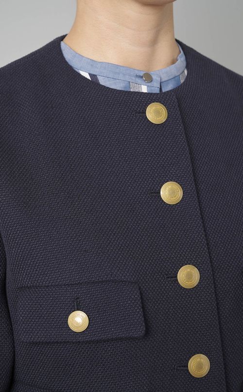 ノーカラーフラップポケットジャケット