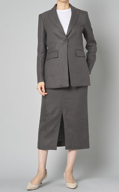 リネンハイウェストIラインスカート