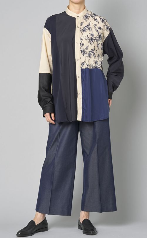 デニムワイドストレートパンツ