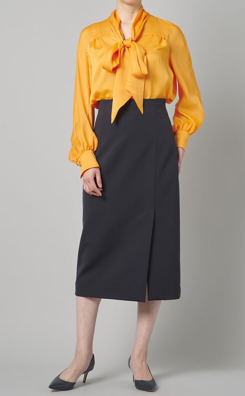 サッカーシフォンリボンブラウス