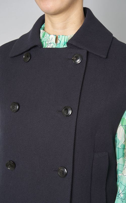 ワイドカラーダブルボタンショートジレ