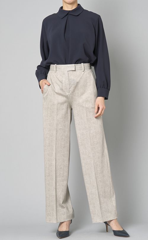 ヘリンボーンプリントセンタープレスパンツ