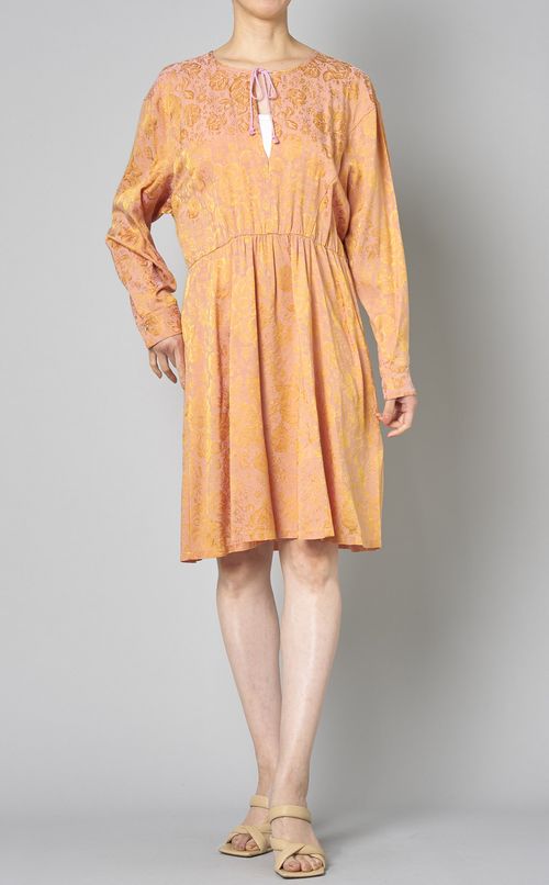 ジャガードギャザー切替ワンピース