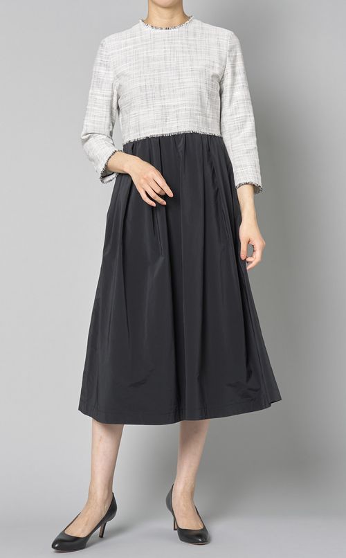 ツイードコンビワンピース