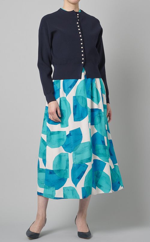 パールクルーネックカーディガン