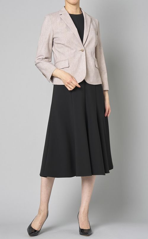 クレープスリーブレスロングドレス