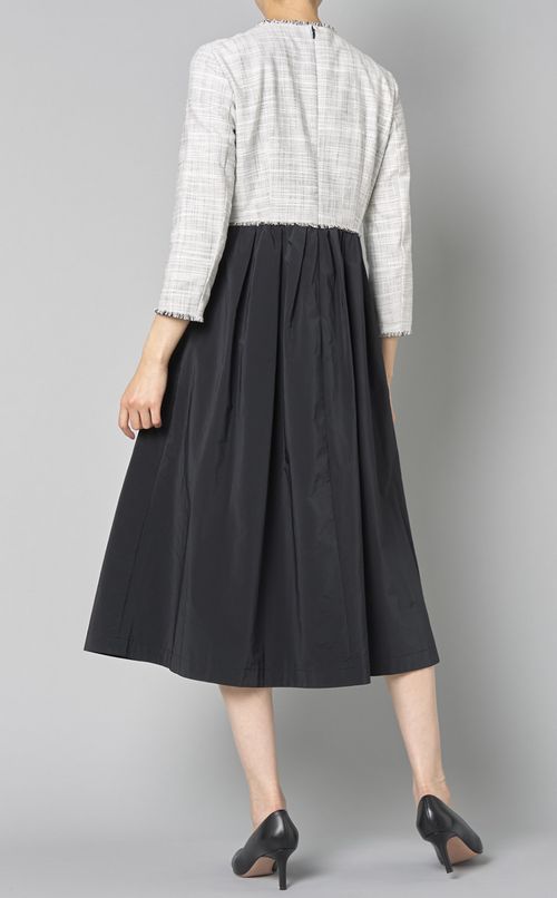 ツイードコンビワンピース