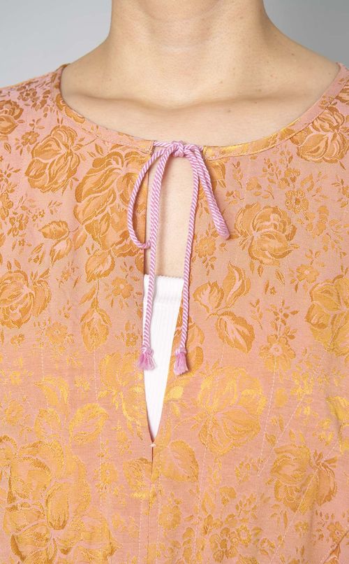 ジャガードギャザー切替ワンピース