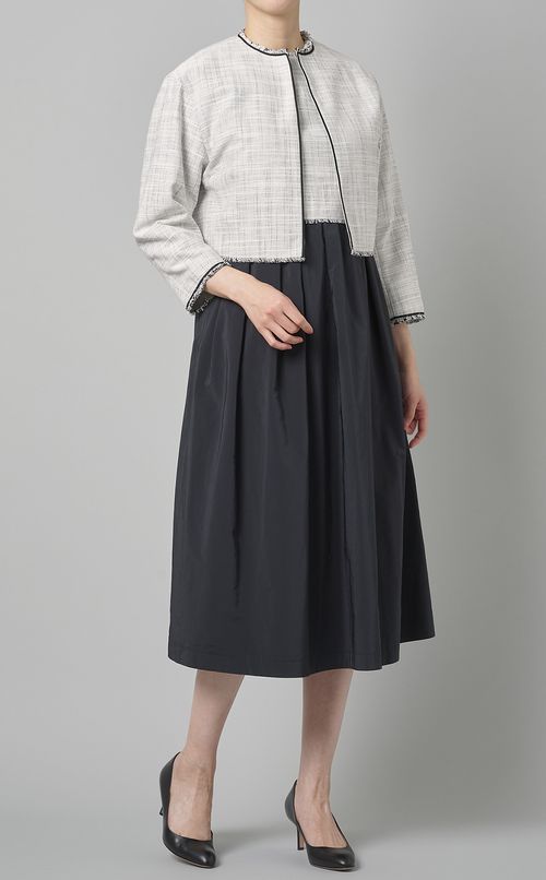 ツイードコンビワンピース