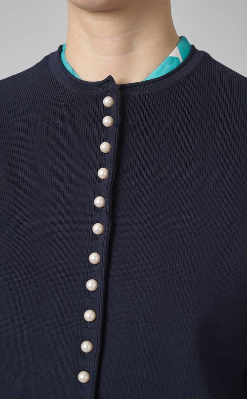 パールクルーネックカーディガン