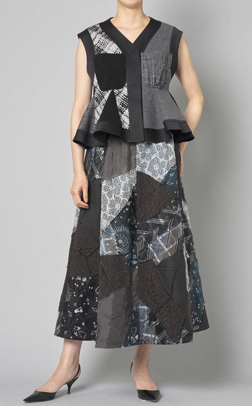 【reADdress】パッチワークギャザースカート