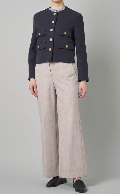 ノーカラーフラップポケットジャケット