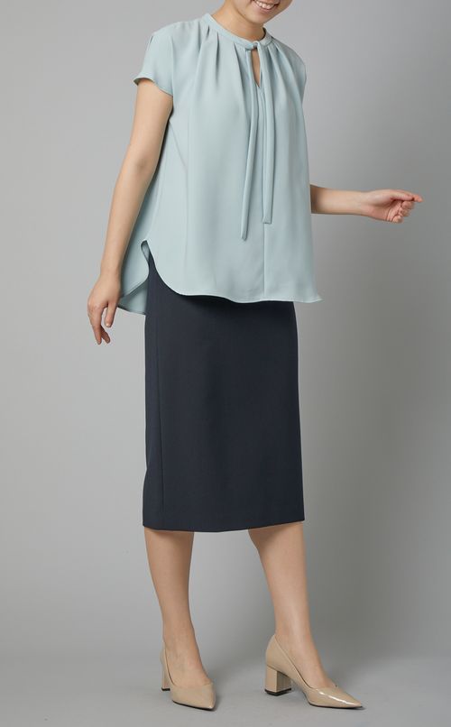 ボウタイフレンチスリーブブラウス