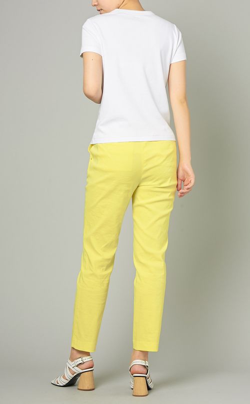 リネン混スリムテーパードパンツ