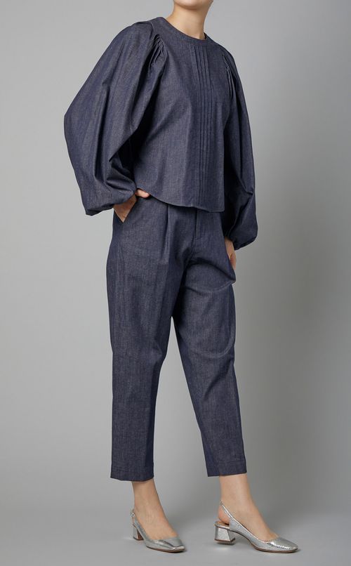 ボタンベルトタックパンツ