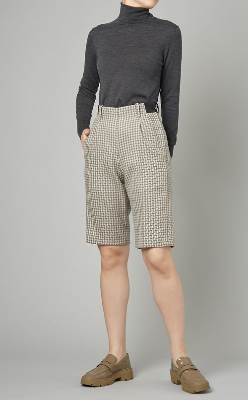 千鳥柄トリミングショートパンツ