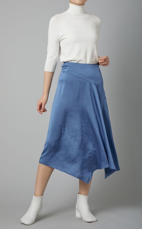 クラッシュサテンアシンメトリースカート