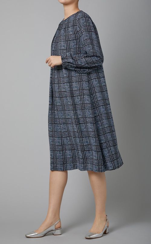 ドットプリントベルテッドワンピース