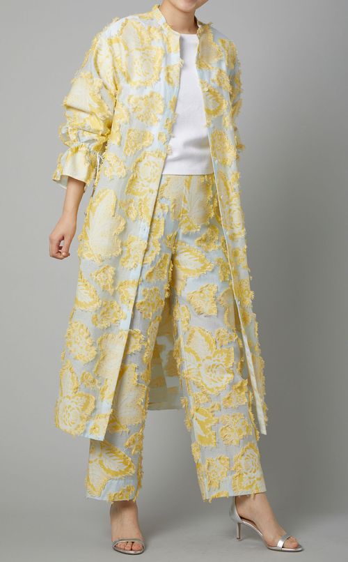 カットジャガードロングシャツワンピース