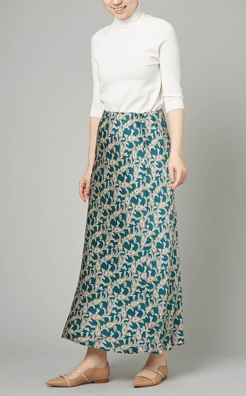 プリントバイアスロングスカート