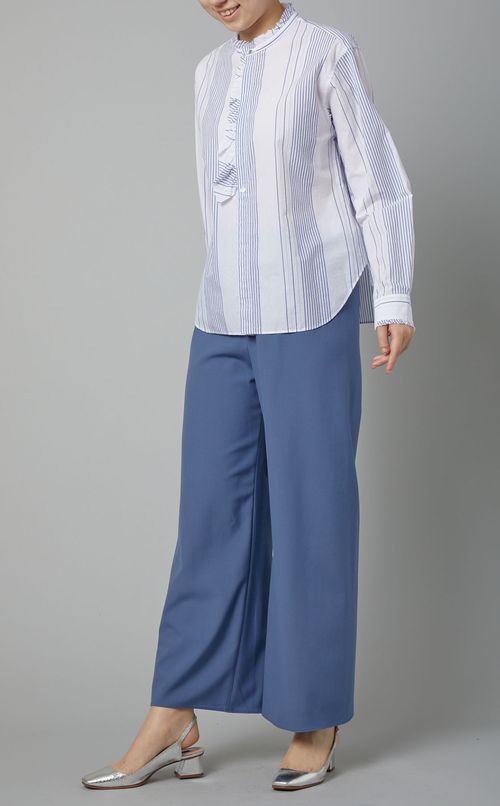 コットンカッティングエッジフリルシャツ