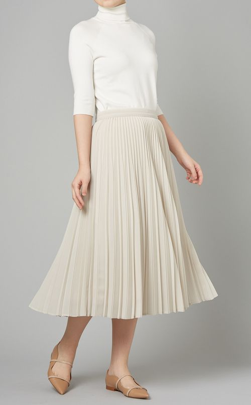 プリーツフレアミディスカート