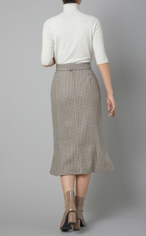 千鳥柄フリンジフレアスカート