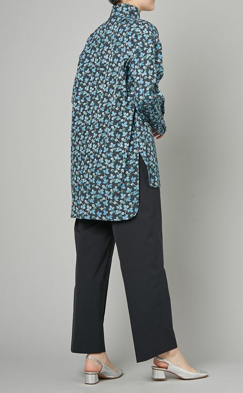 ミニフラワープリントスタンドカラーシャツ