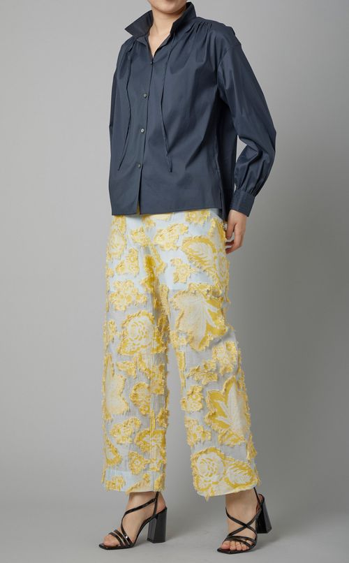 ストレッチブロードハイネックブラウス