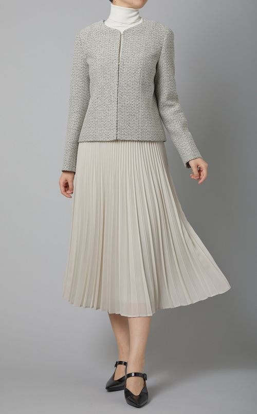 プリーツフレアミディスカート