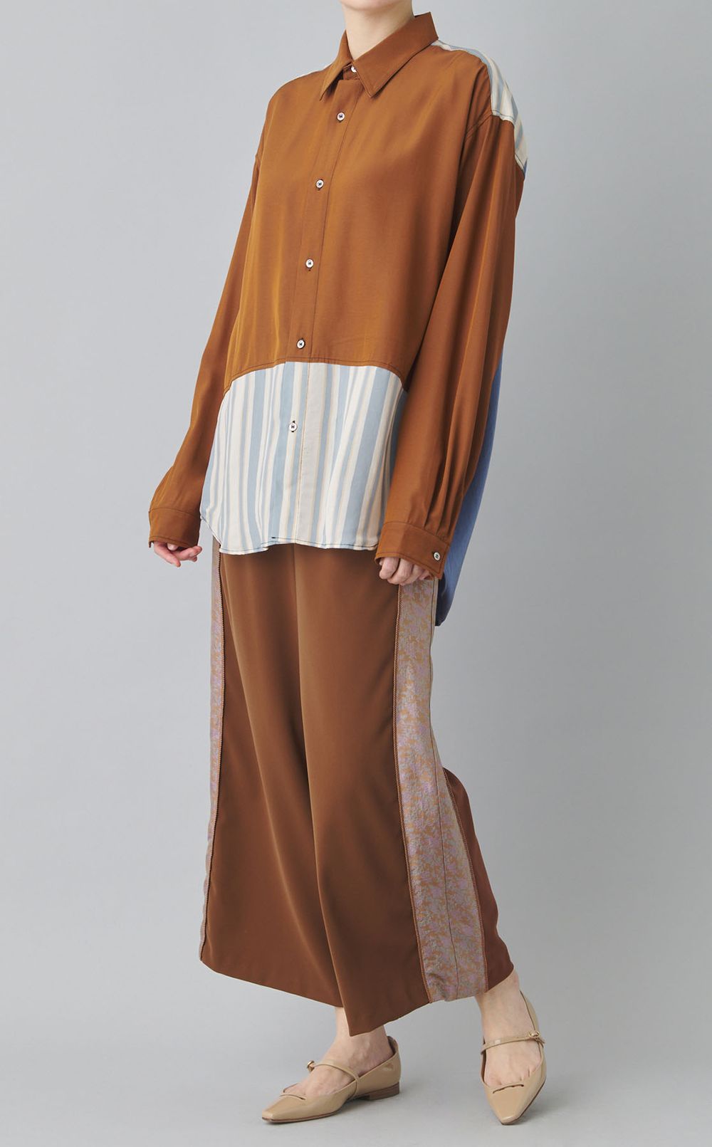 【reADdress】パッチワークロングスリーブシャツ