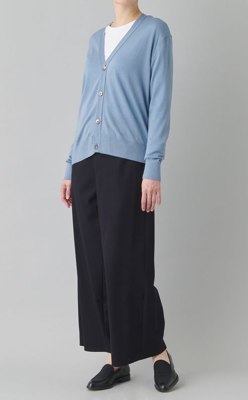 ウール混Vネックカーディガン