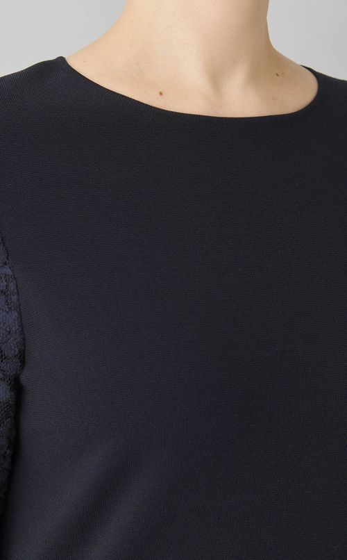 レーススリーブニットワンピース